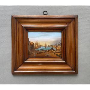 The Port Of Marseille, Painting On Porcelain