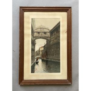 Vue de Venise, aquarelle