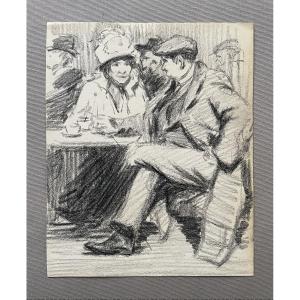  René Olivier, couple en conversation