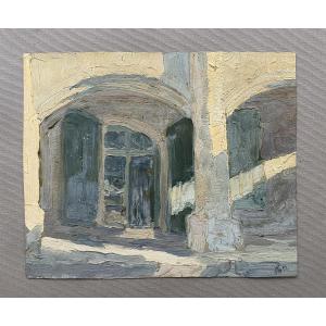 René Olivier, huile sur papier