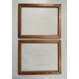 Pair Of Oak Frames - 35.5 X 45 Cm