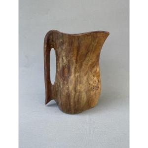 Sculptural Wooden Pitcher In The Style Of Alexandre Noll