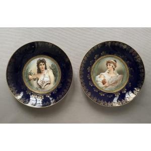 Pair Of Saxon Porcelain Plates, Erdmann Schlegelmilch