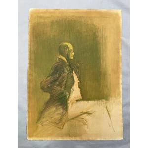 Man In Costume, Oil On Paper