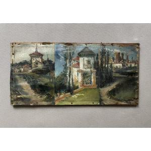 Triptyque, huile sur toile, début XXe