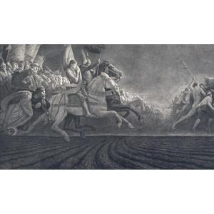 Jeanne d'Arc au combat, gravure, grand format