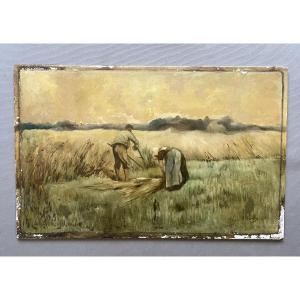 Hay, Painting On Porcelain Plate - 32 X 50 Cm