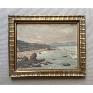 La Rhune, Basque Coast, Oil On Panel