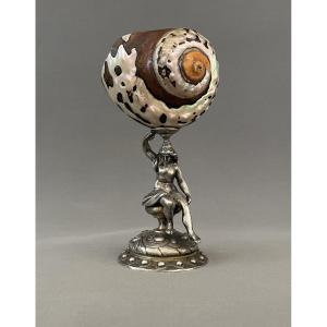 Shell Mounted In Silver-plated Bronze