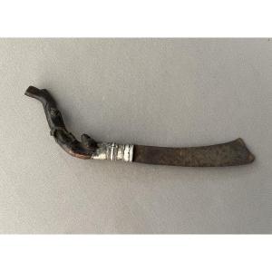 Wood And Silver Paper Cutter, Burma