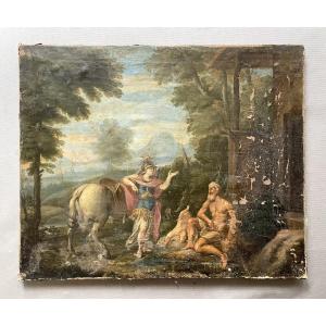 Scène mythologique, huile sur toile, XVIIe