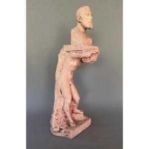 Hommage à Jean Jaures, sculpture en plâtre patiné 