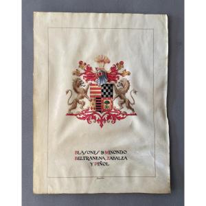 Blason peint sur vélin, XIXe