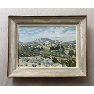 Michel Delmas, Provençal Landscape, Oil On Canvas