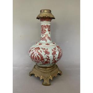 Lampe Napoléon III en opaline