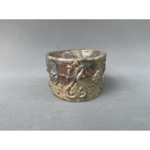 Small Art Nouveau-style Glazed Stoneware Container