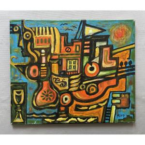 Huile sur toile, tableau signé Miro