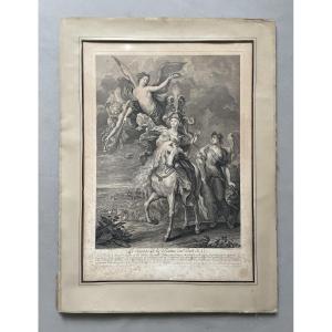 Le voyage de la Reine au Pont de Cé, gravure d'après Rubens