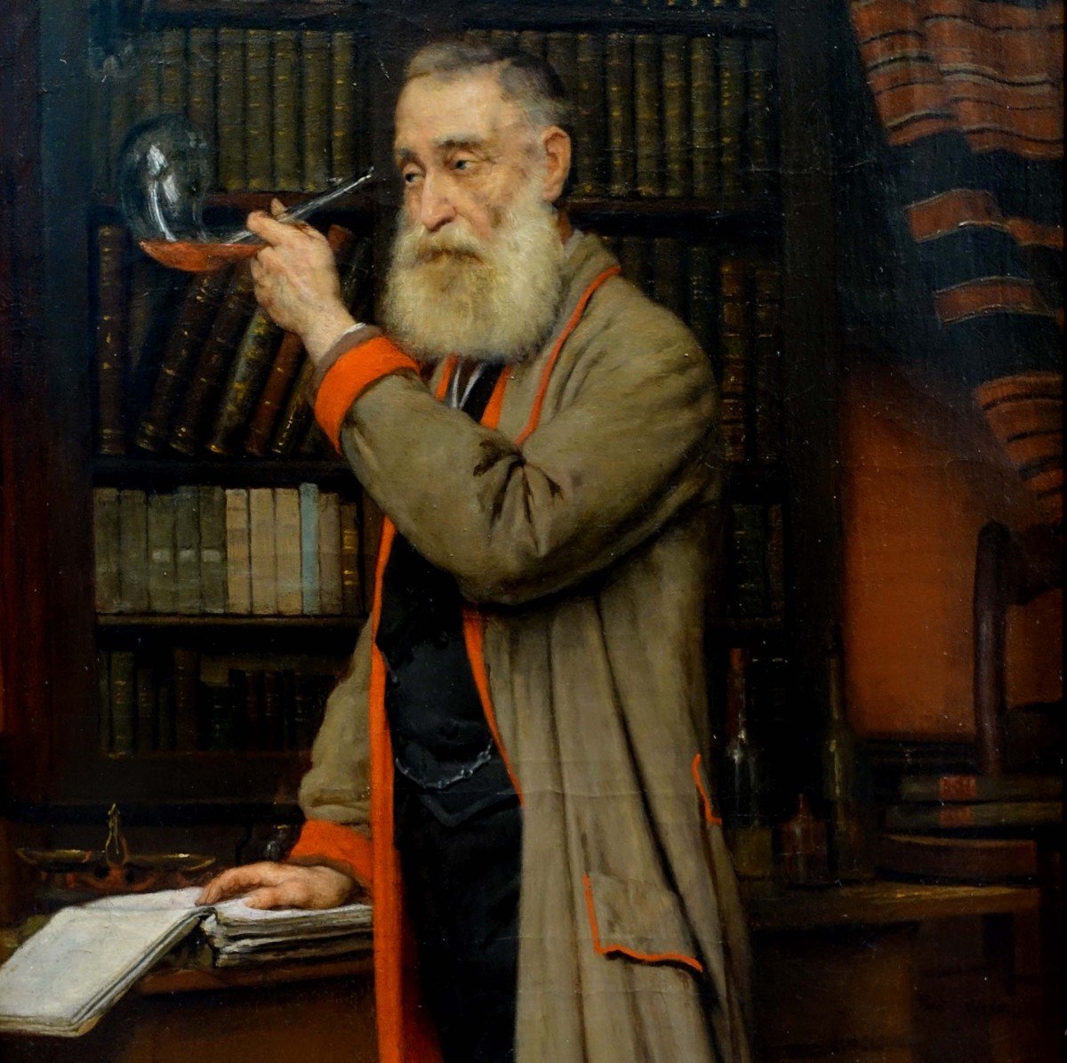 The Chemist - Circa 1880 - Flemish School Of Little Master --photo-1