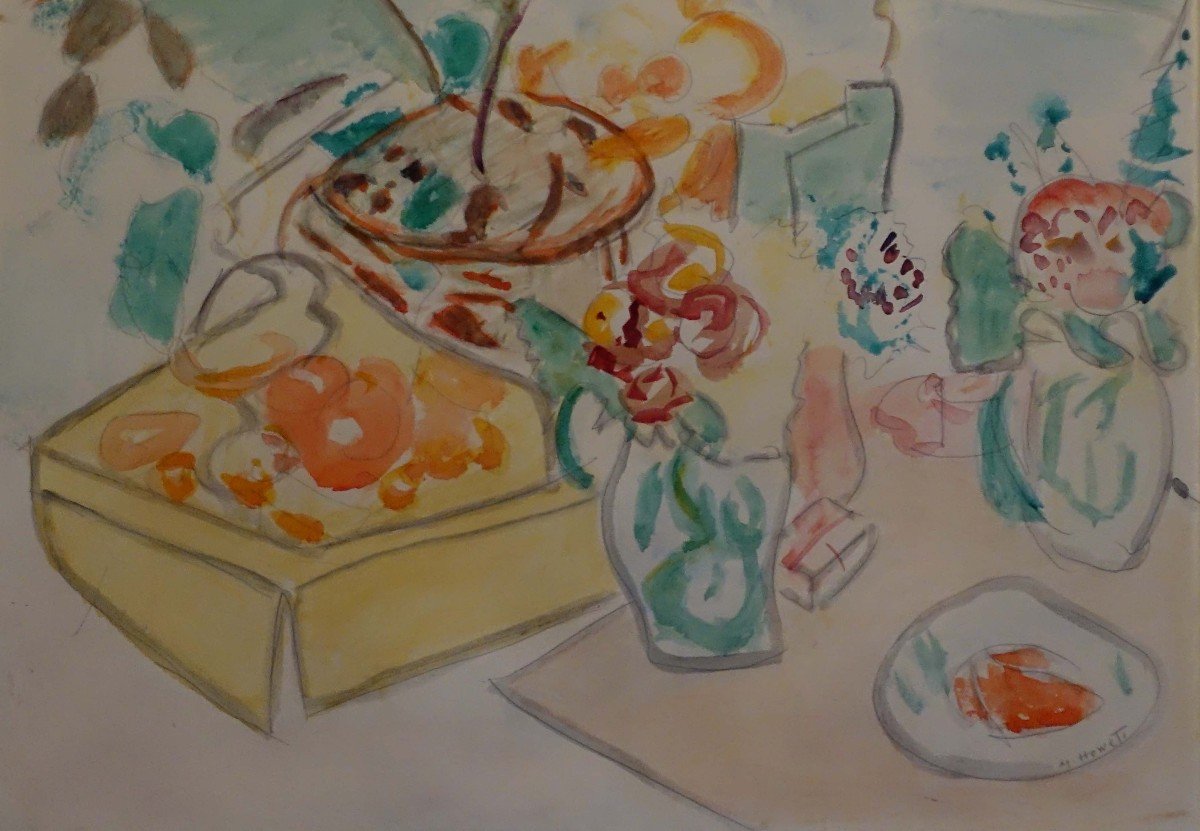 Marie Howet (1897-1984) - Peintre Fauviste - Le Déjeuner à La Fenêtre - -photo-4