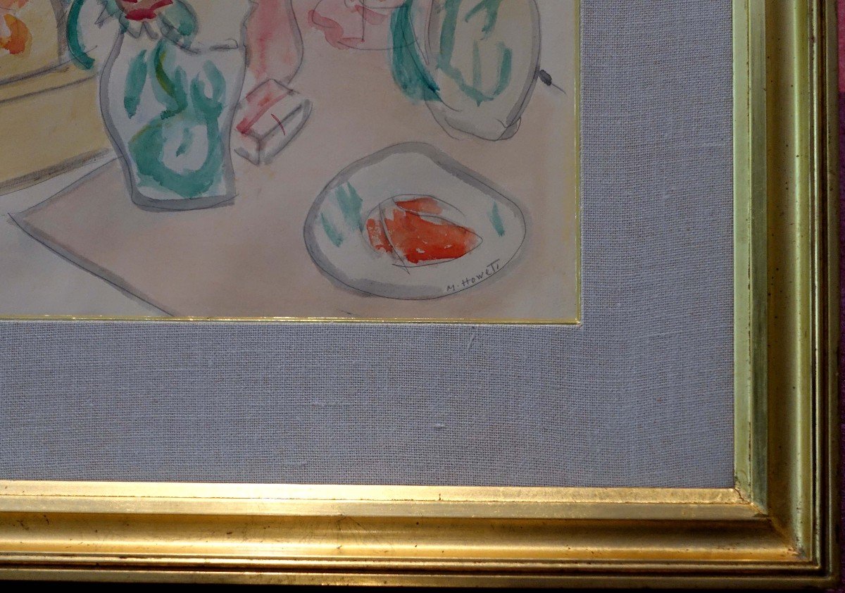 Marie Howet (1897-1984) - Fauvist Painter - Lunch At The Window --photo-2