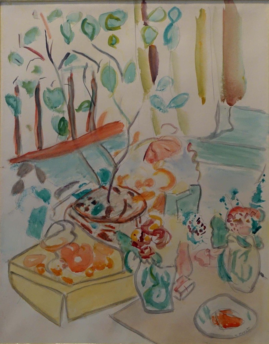 Marie Howet (1897-1984) - Peintre Fauviste - Le Déjeuner à La Fenêtre - -photo-4