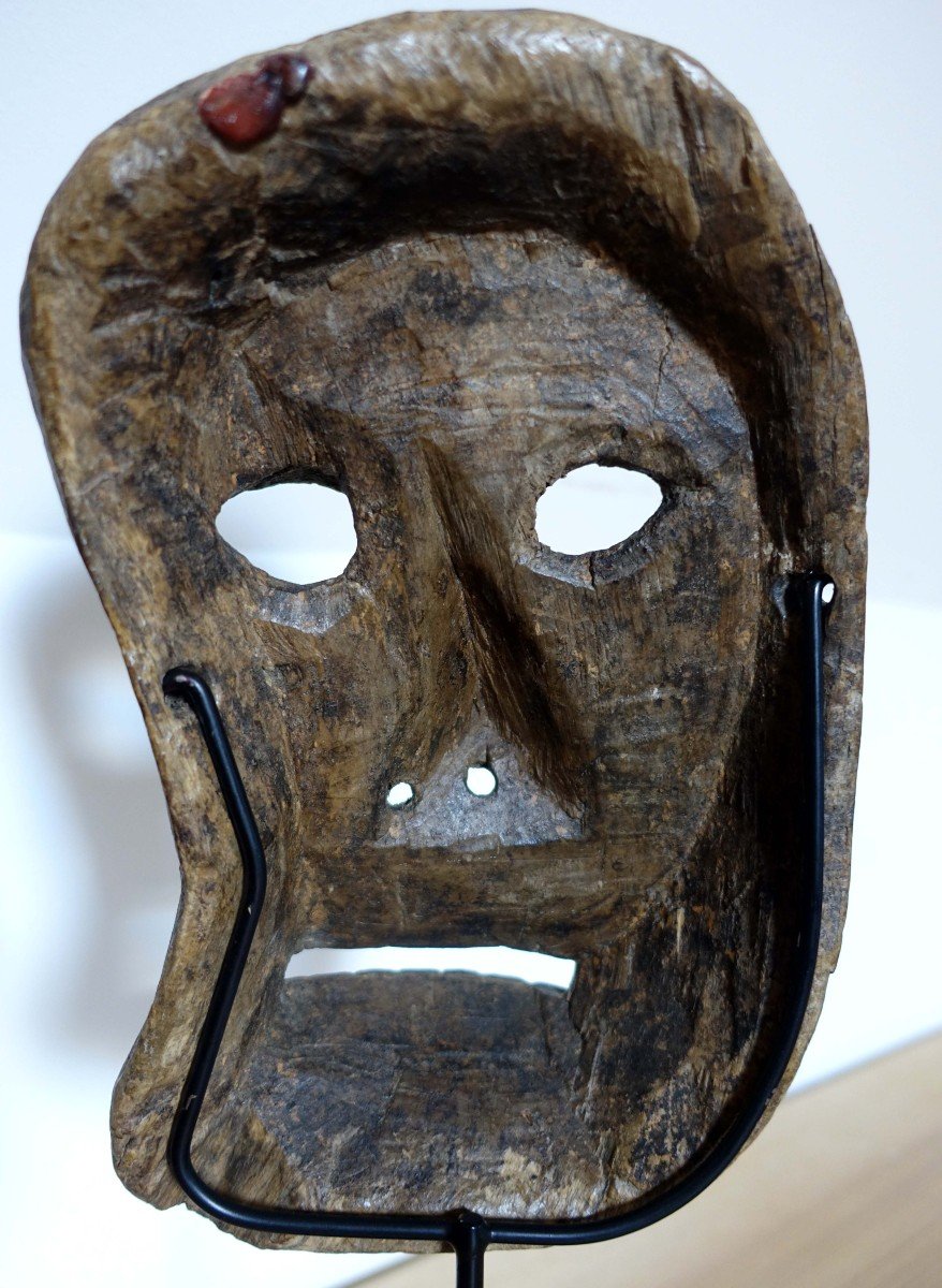 Mask From Nepal - Himalayas - Old - Carved Wood --photo-2