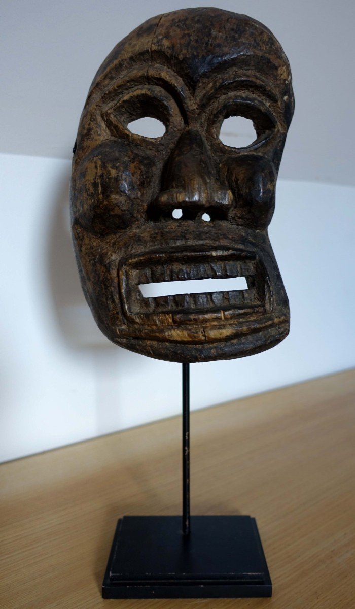 Mask From Nepal - Himalayas - Old - Carved Wood -