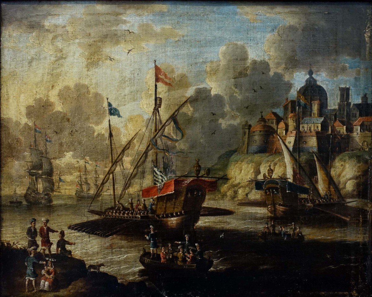 Les Gal&egrave;res Turques 1650 - Ecole Hollandaise Du XVII&egrave;me Si&egrave;cle --photo-2