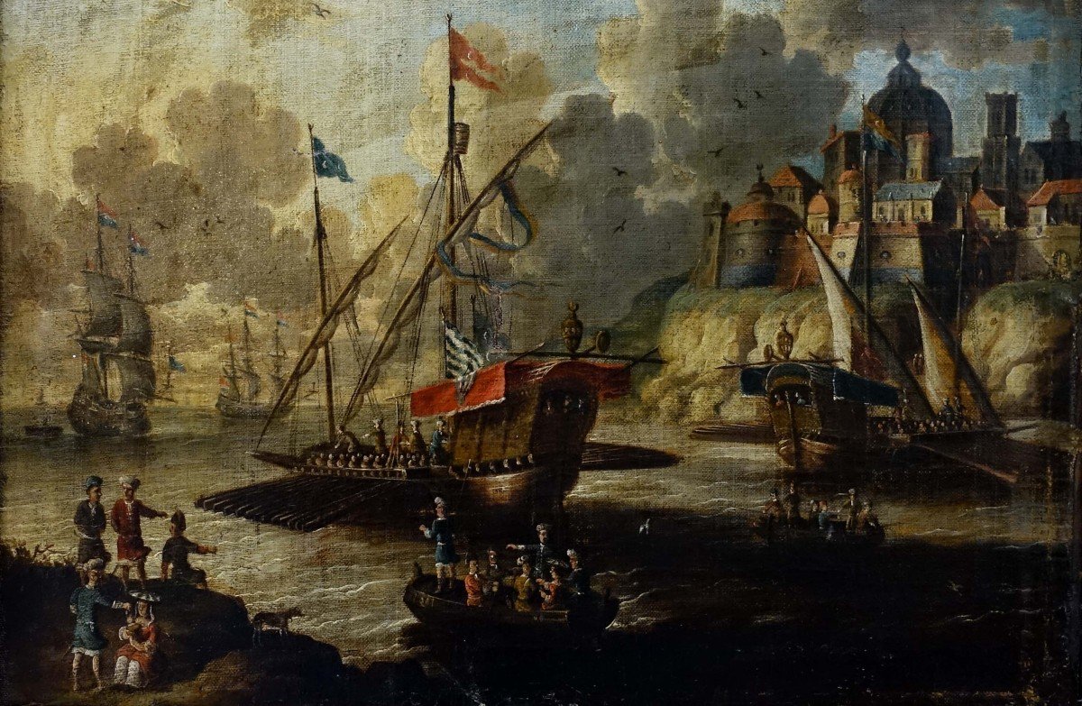 Les Gal&egrave;res Turques 1650 - Ecole Hollandaise Du XVII&egrave;me Si&egrave;cle --photo-3