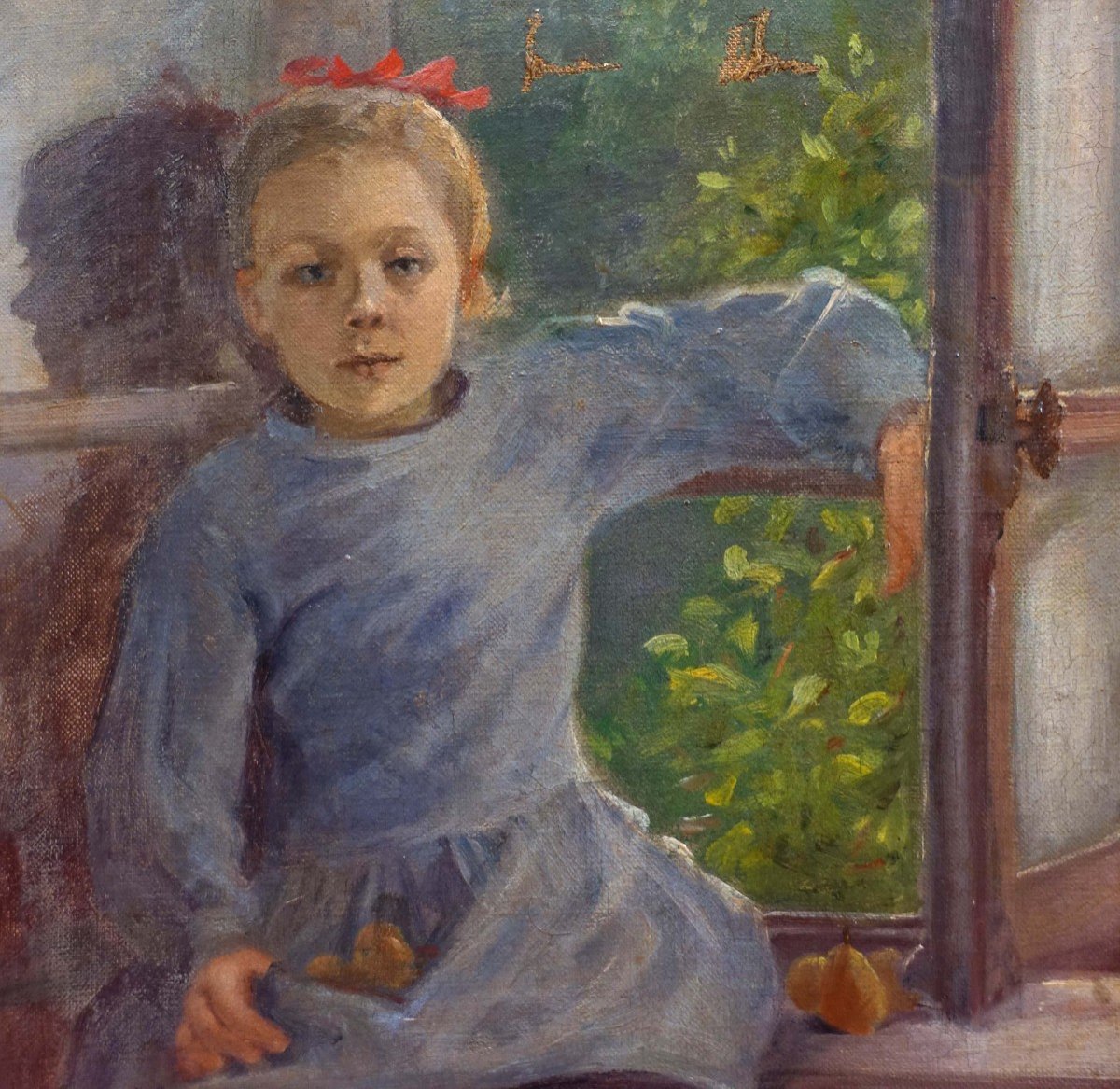 Cueillette à La Fenêtre - 1890 - Peintre à Identifier --photo-4