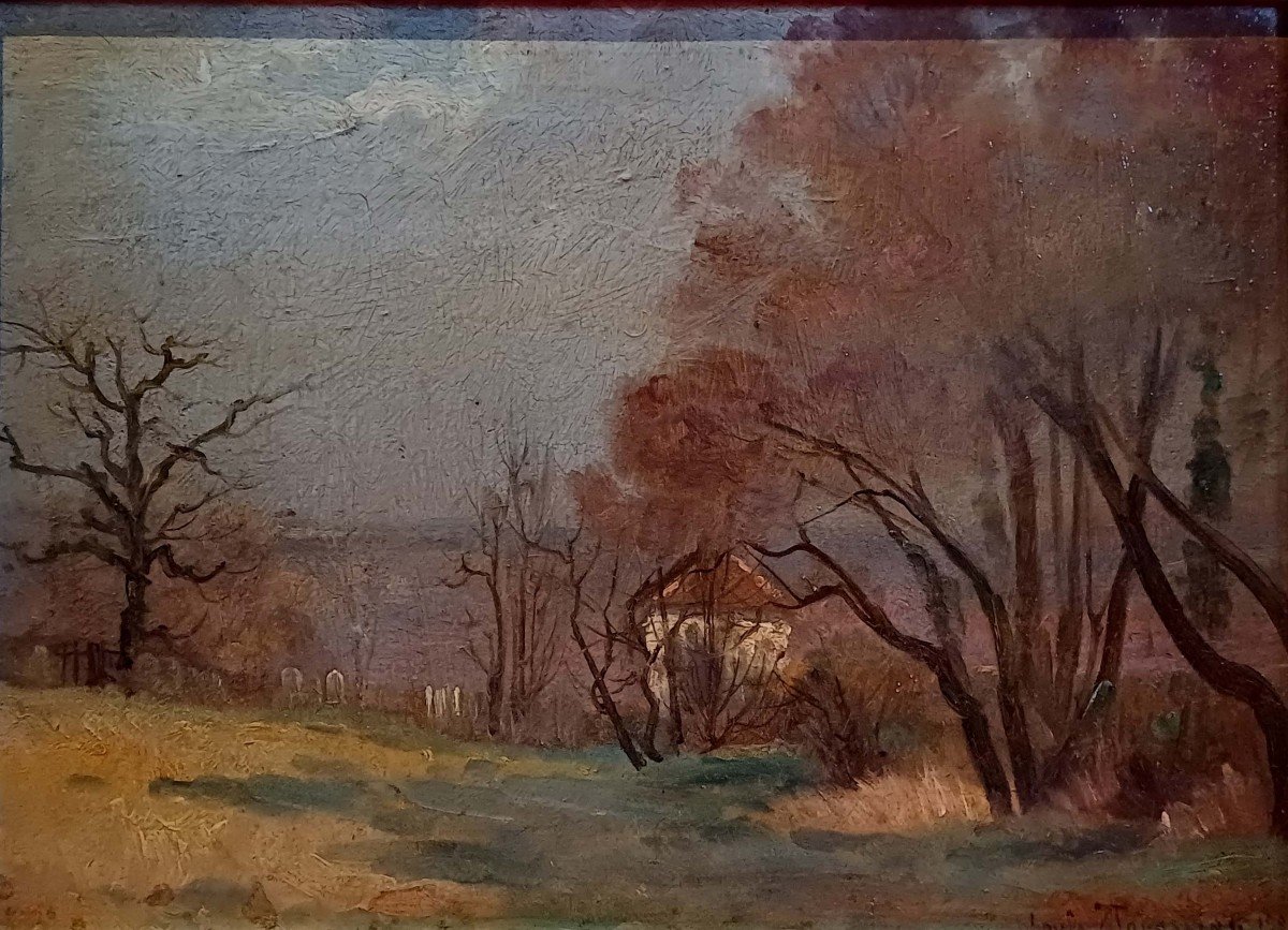Louis Toussaint (1856-1919) - Small Landscape 1903 - -photo-2