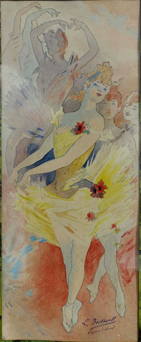 Lucien Berthault - Ballerines 1895 - D'Après Cheret - -photo-2