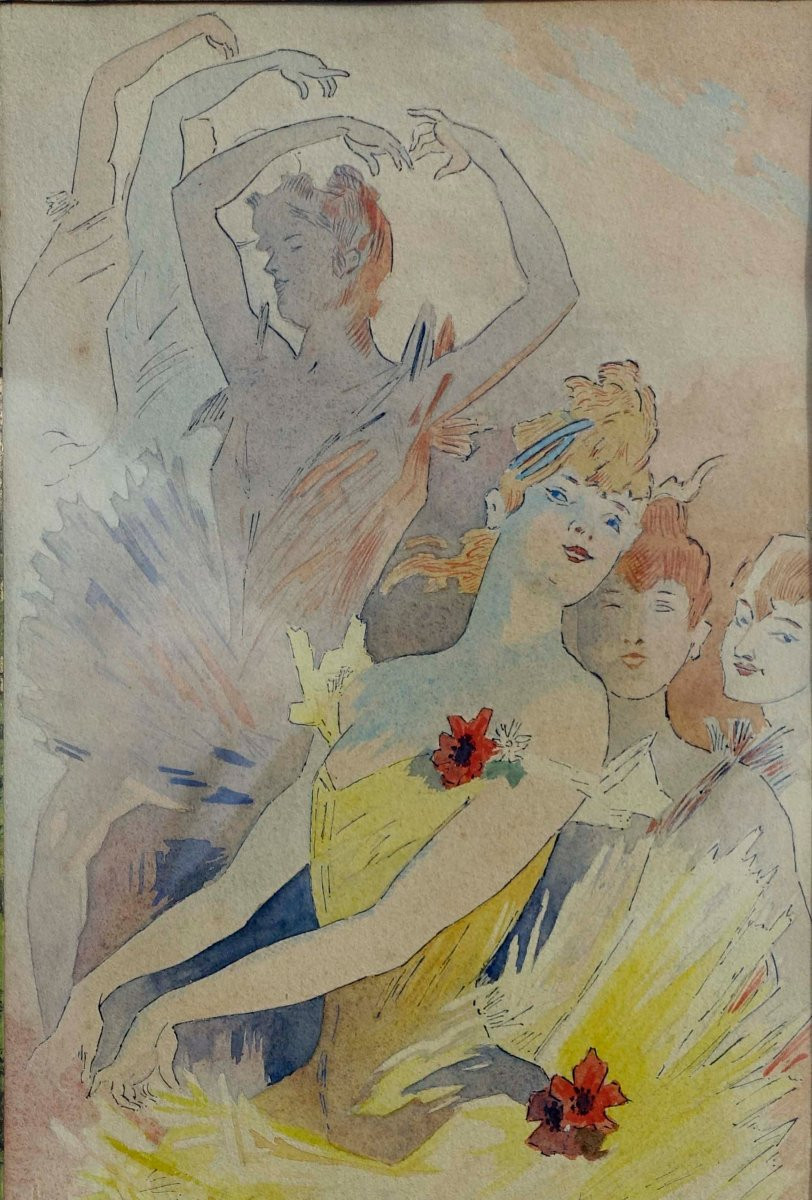 Lucien Berthault - Ballerines 1895 - D'Après Cheret - -photo-3