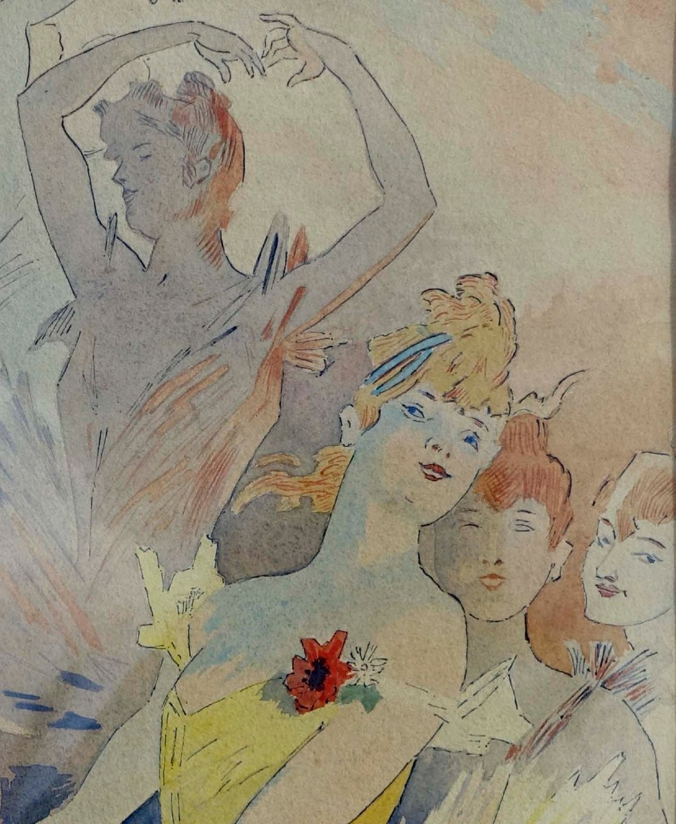 Lucien Berthault - Ballerines 1895 - D'Après Cheret - -photo-1