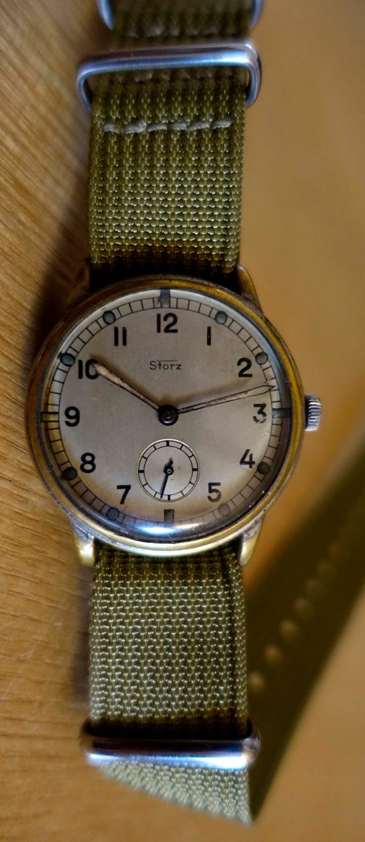 Storz 1943 - Rare Montre Militaire Allemande WW2 --photo-5