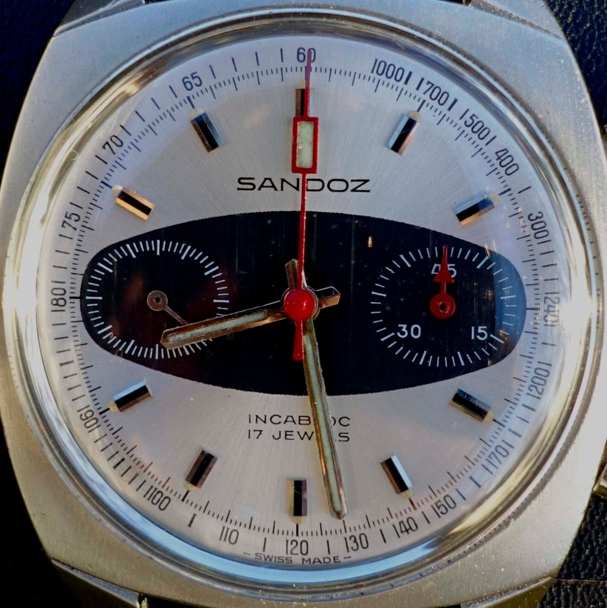 Chrono Sandoz 1970 - Valjoux 7733 - Cadran Surf Board --photo-3