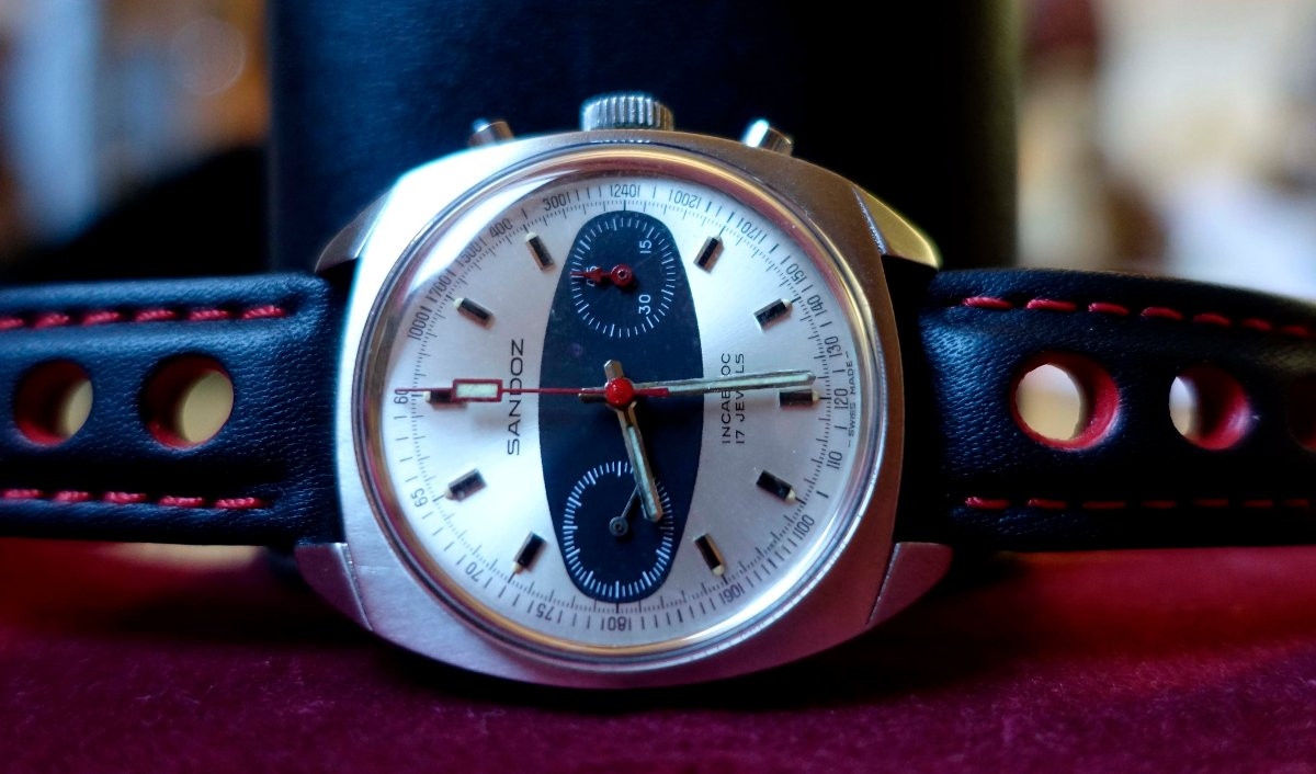Chrono Sandoz 1970 - Valjoux 7733 - Cadran Surf Board --photo-7