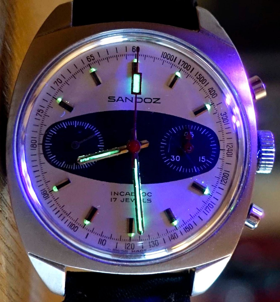 Chrono Sandoz 1970 - Valjoux 7733 - Cadran Surf Board --photo-8