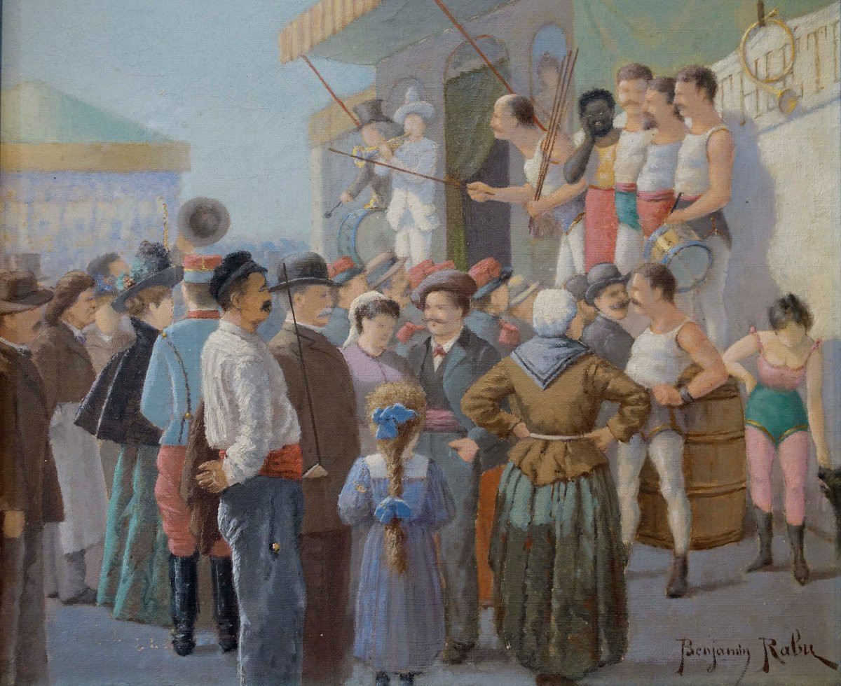 Benjamin Rabu - Les Bateleurs 1885 -  Foire d'Agen --photo-3