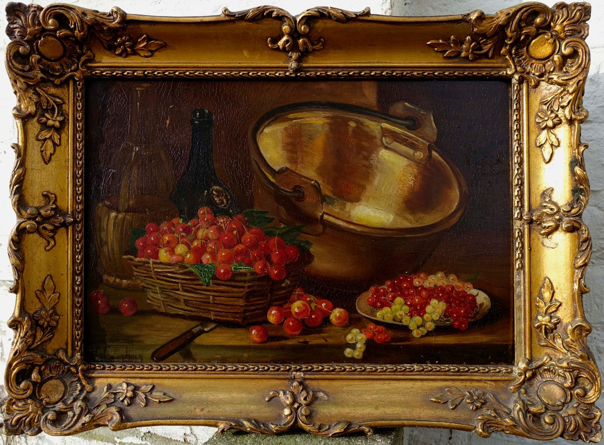 Henri Cauchois (1850-1911) - Cherries And Currants -