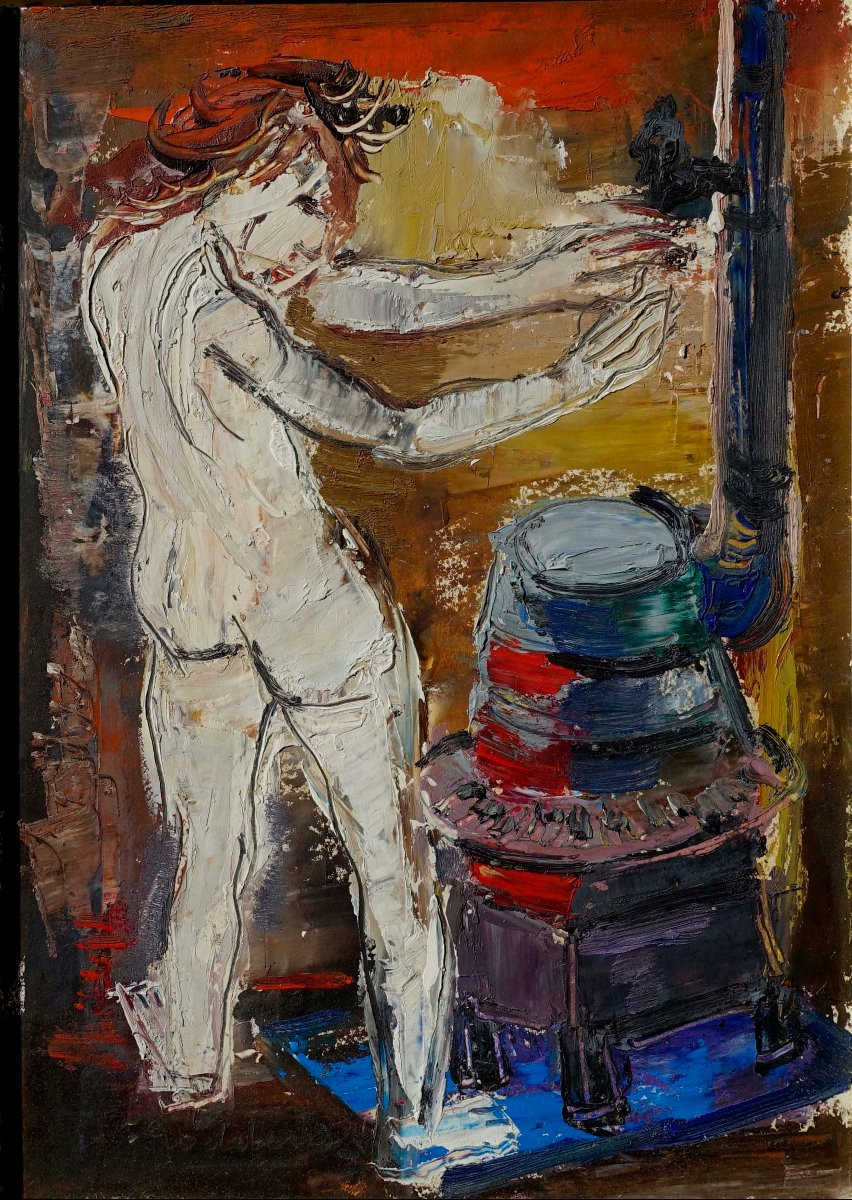 Jack Godderis (1916-1971) - Nu à l'Atelier 1955 --photo-2