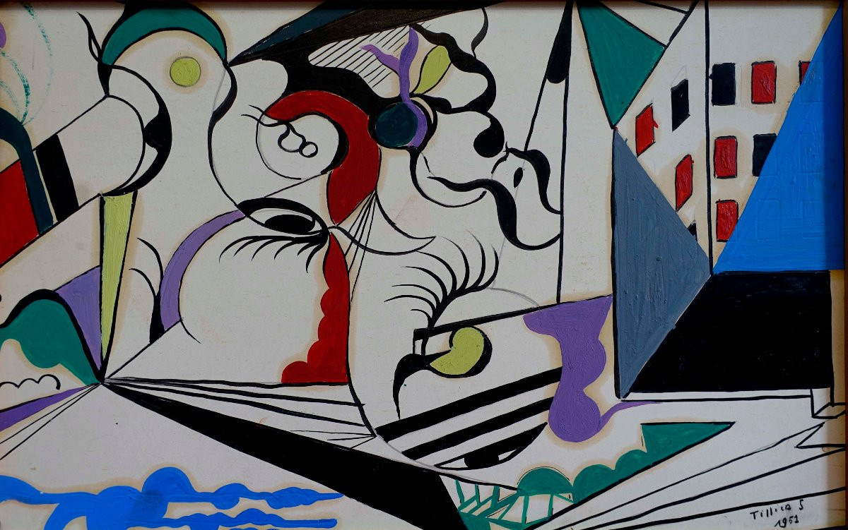 Germaine Tillier (1883-1973) - Abstraction 1951 --photo-2