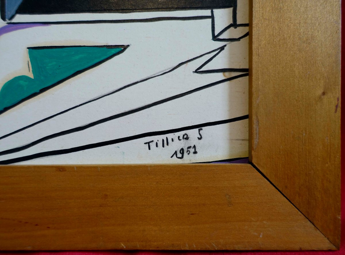 Germaine Tillier (1883-1973) - Abstraction 1951 --photo-3