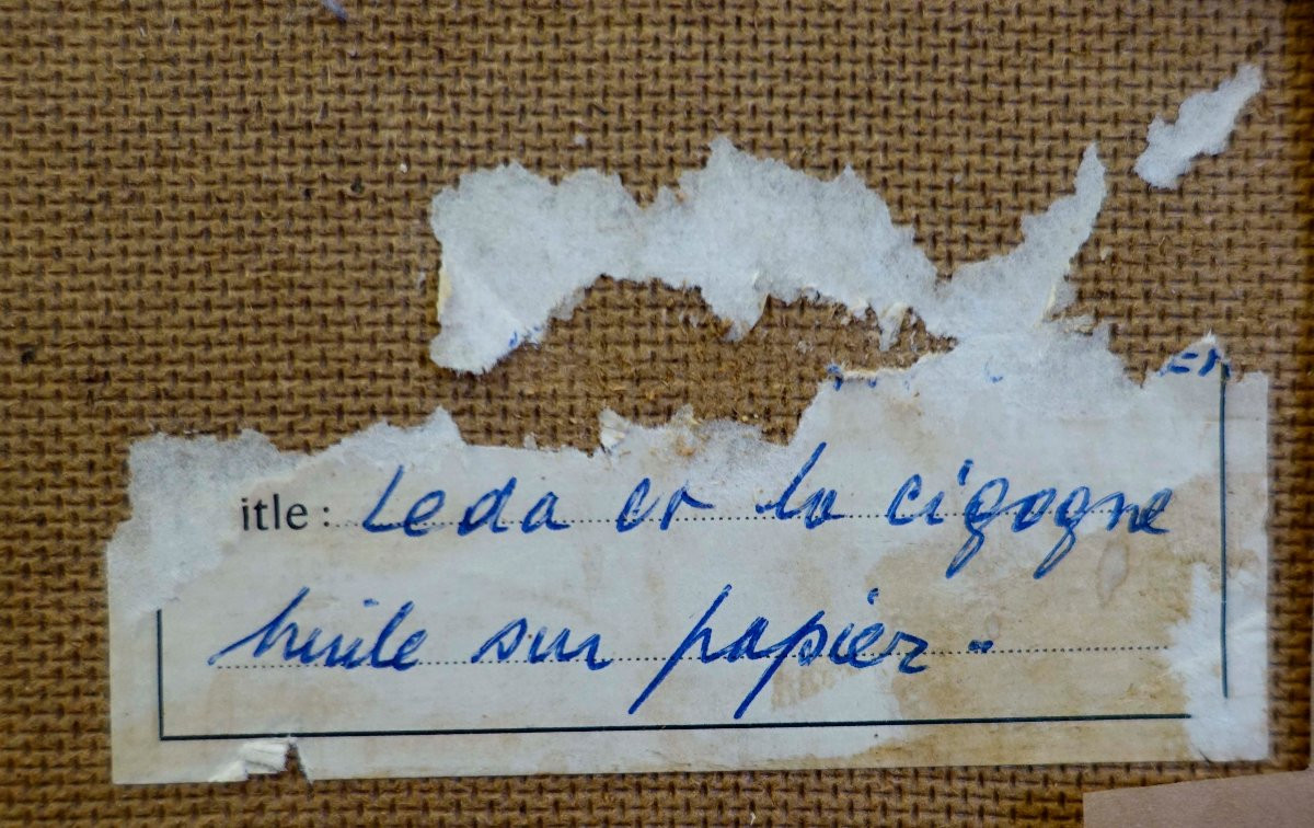 Leda et la Cigogne 1960 - Signature à Déchiffrer --photo-2