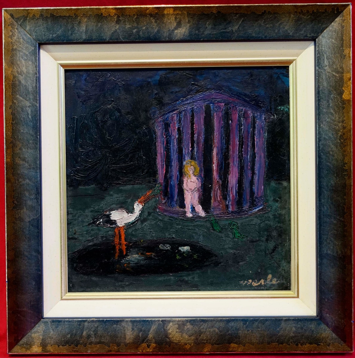 Leda et la Cigogne 1960 - Signature à Déchiffrer -