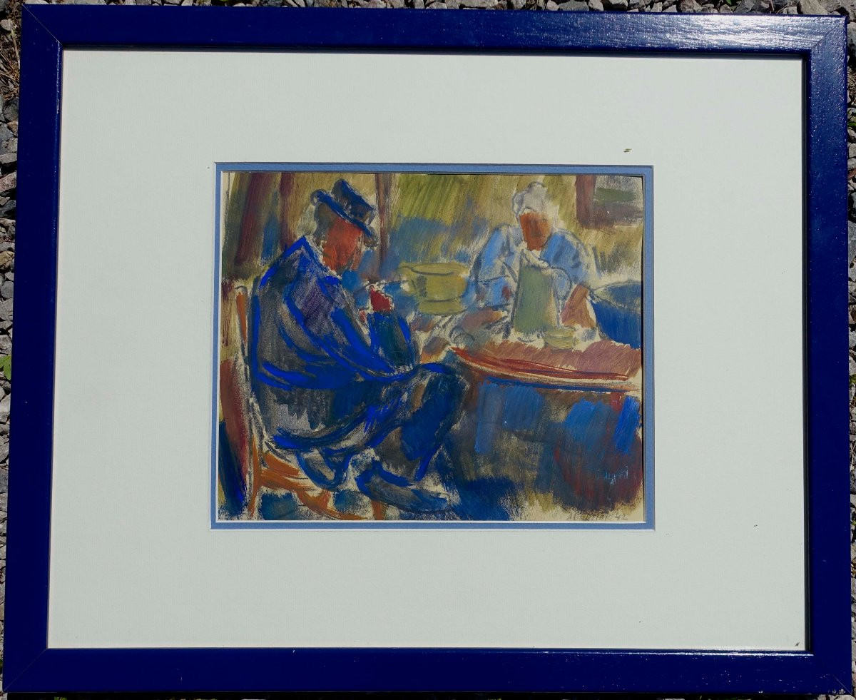 Alfons Vermeir (1905-1994) - Le Caf&eacute; 1942 --photo-1
