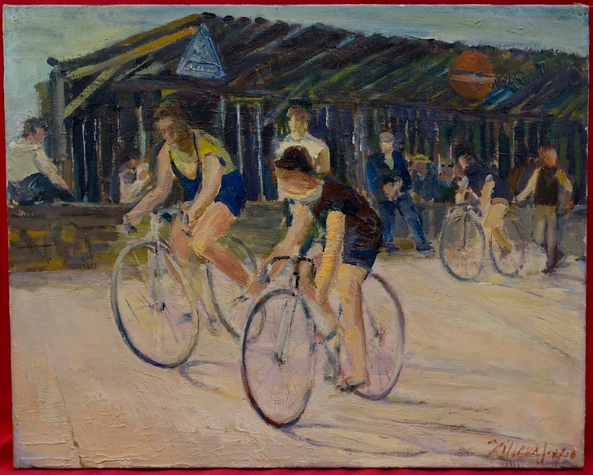 Josef Tilleux (1896-1978) - At The Velodrome, 1950 --photo-2
