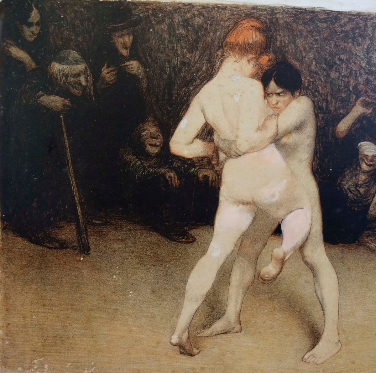 Jean Veber (1864-1928) - Les Lutteuses 1901 - Rehauss&eacute;e - -photo-4
