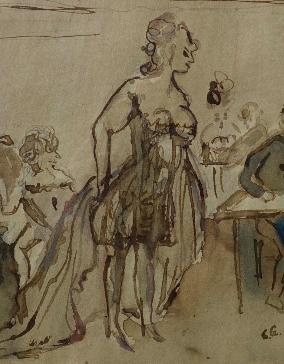 Constantin Guys (1802-1892) - Le Racolage - -photo-4